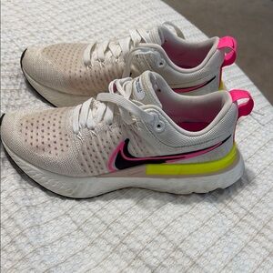 Nike Cream and Pink Running Shoes